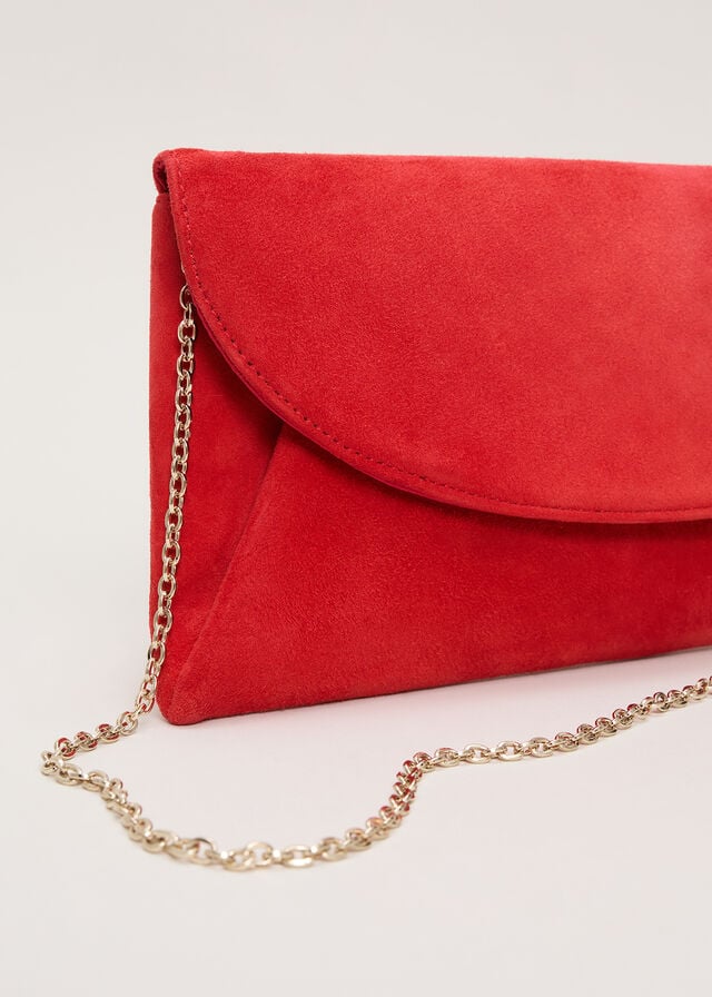 Red Phase Eight Red Suede Bags | 8043RFING
