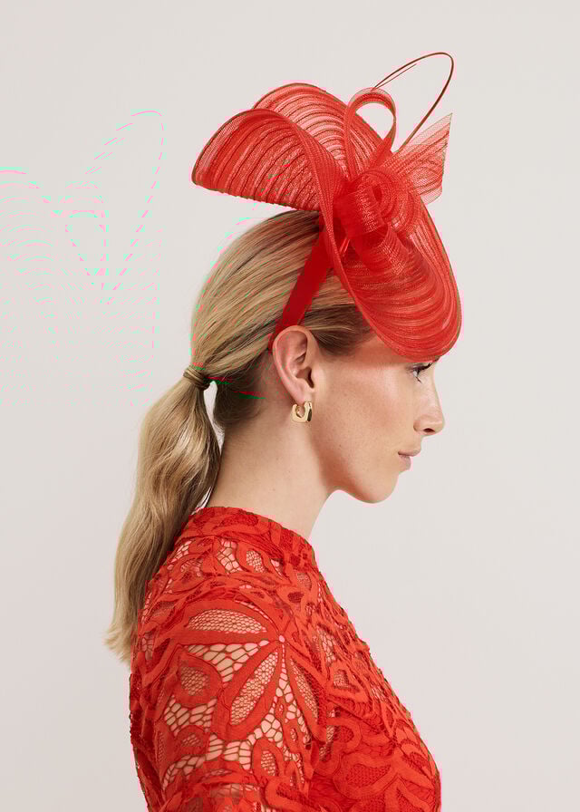 Red Phase Eight Red Twist Fascinator Hats | 3795SEWAD