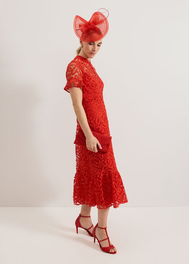 Red Phase Eight Red Twist Fascinator Hats | 3795SEWAD