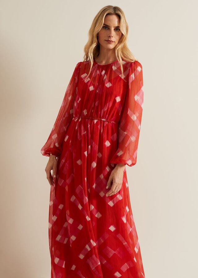 Red Phase Eight Tatianna Check Dress | 3896HMLYG