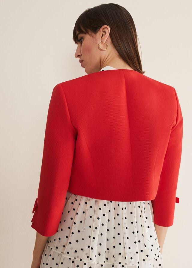 Red Phase Eight Zoele Bow Detail Jackets | 6387JVOFX
