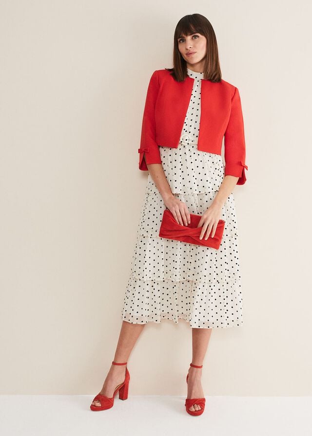 Red Phase Eight Zoele Bow Detail Jackets | 6387JVOFX