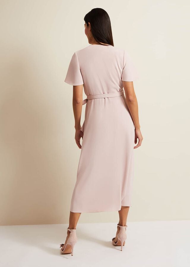Rose Phase Eight Julissa Frill Wrap Dress | 3915MFOLI