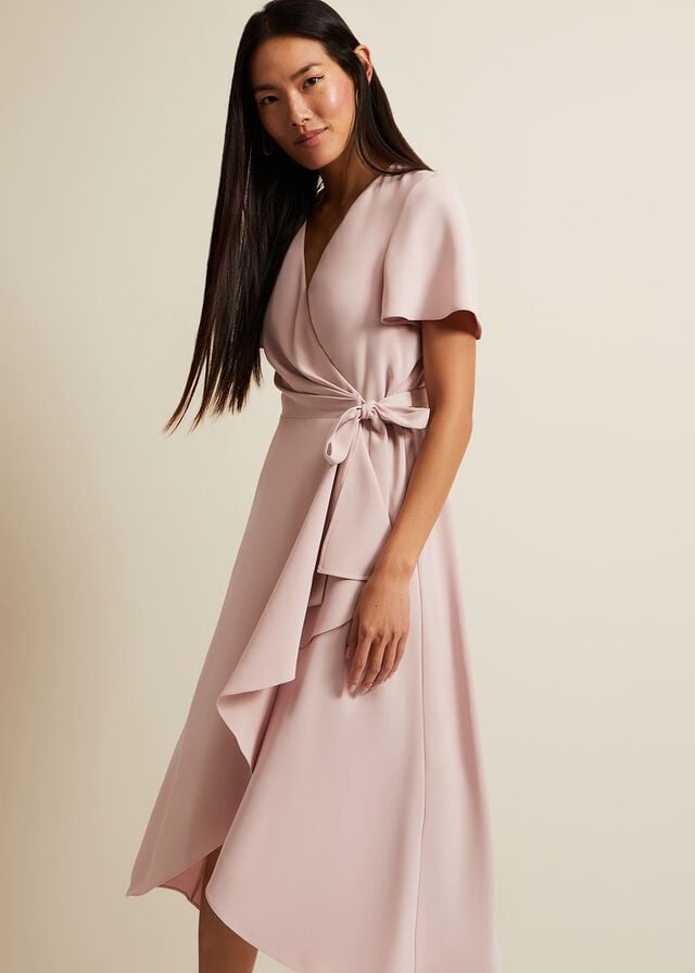 Rose Phase Eight Julissa Frill Wrap Dress | 3915MFOLI