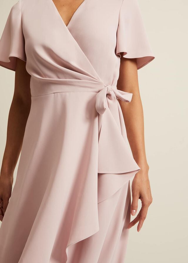 Rose Phase Eight Julissa Frill Wrap Dress | 3915MFOLI