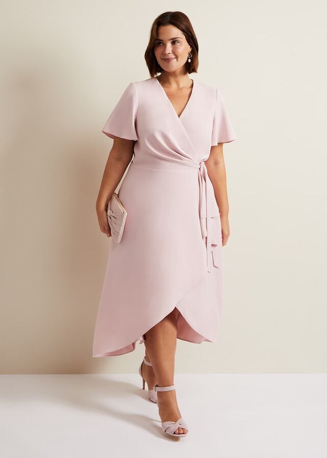 Rose Phase Eight Julissa Frill Wrap Dress | 3915MFOLI