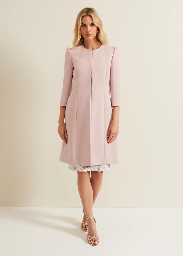 Rose Phase Eight Venita Bow Long Coats | 8495FGHQB