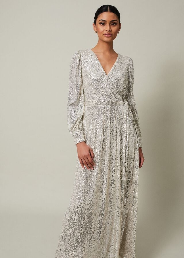 Silver Phase Eight Amily Sequin Dress | 1257CWXJH