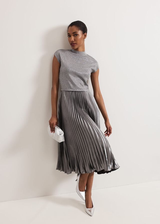 Silver Phase Eight Jayla Metallic Dress | 4357NILEG