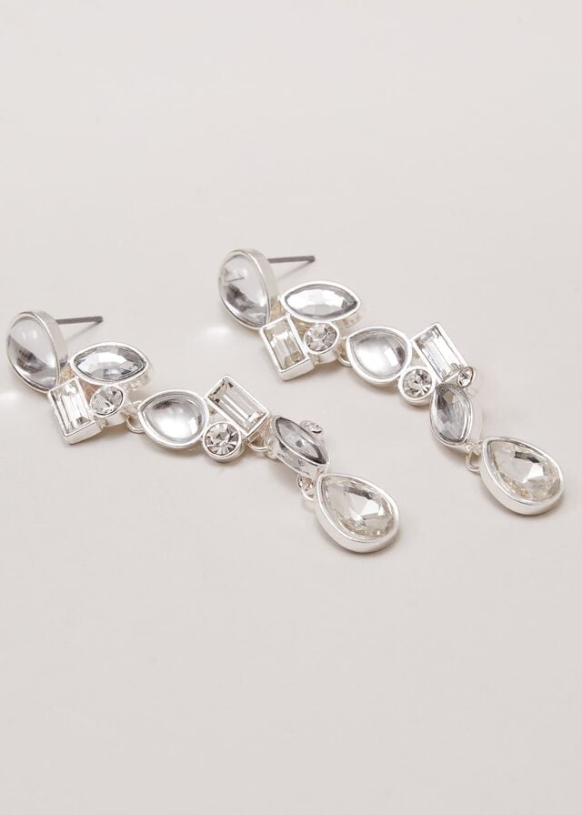 Silver Phase Eight Stone Drop Jewellery | 2634HRYVS