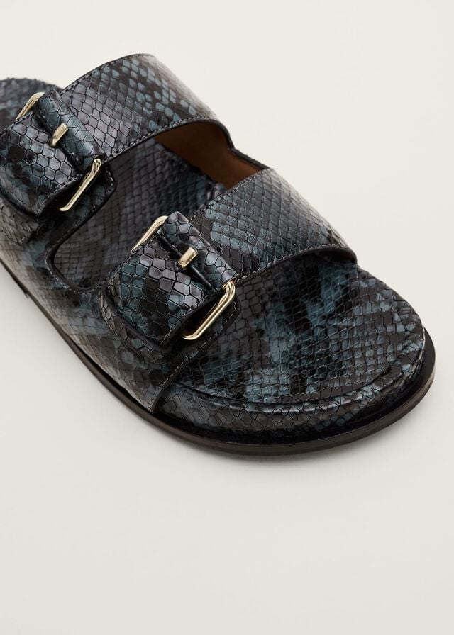 Turquoise Phase Eight Animal Double Buckle Flats | 7190WHFKS