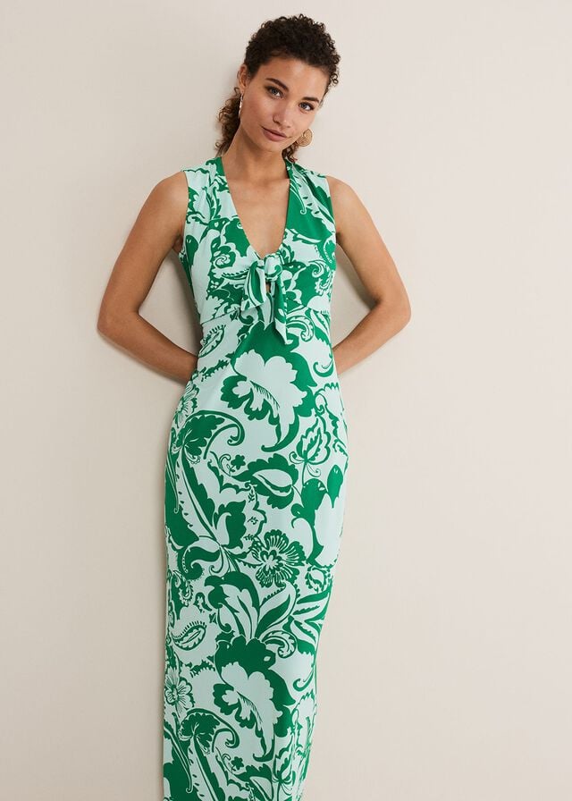 Turquoise Phase Eight Asiya Paisley Dress | 8926BGVYN