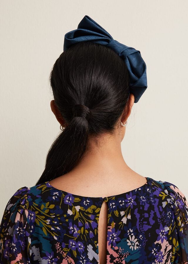 Turquoise Phase Eight Blue Silk Bow Hats | 7519PZGKD