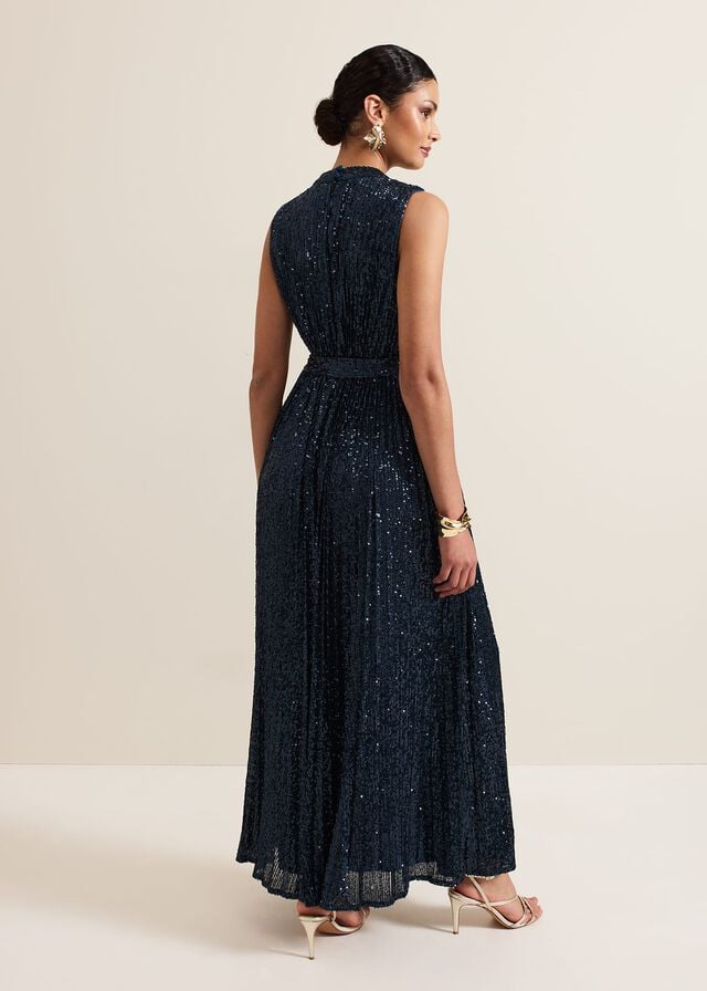 Turquoise Phase Eight Simara Teal Sequin Dress | 5860GZSVE