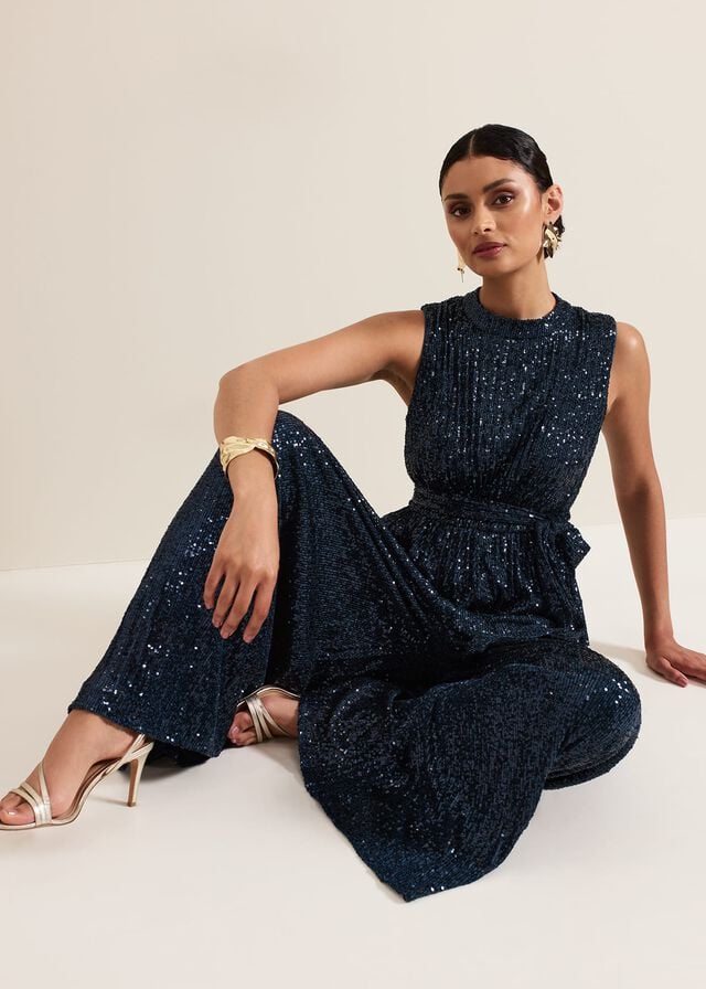 Turquoise Phase Eight Simara Teal Sequin Dress | 5860GZSVE