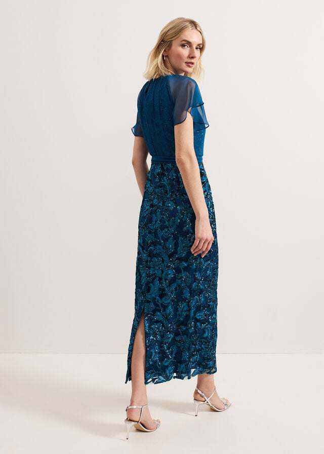 Turquoise Phase Eight Talia Sequin Dress | 9704EXNKA