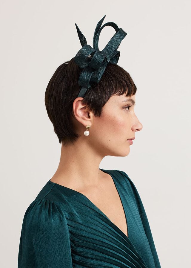 Turquoise Phase Eight Teal Oversized Bow Hats | 5794NQJIP