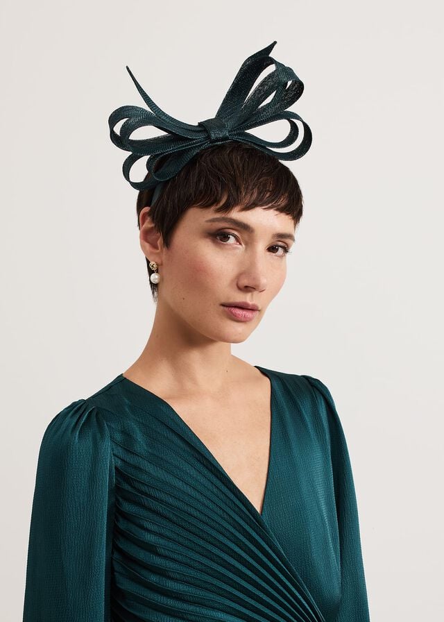 Turquoise Phase Eight Teal Oversized Bow Hats | 5794NQJIP