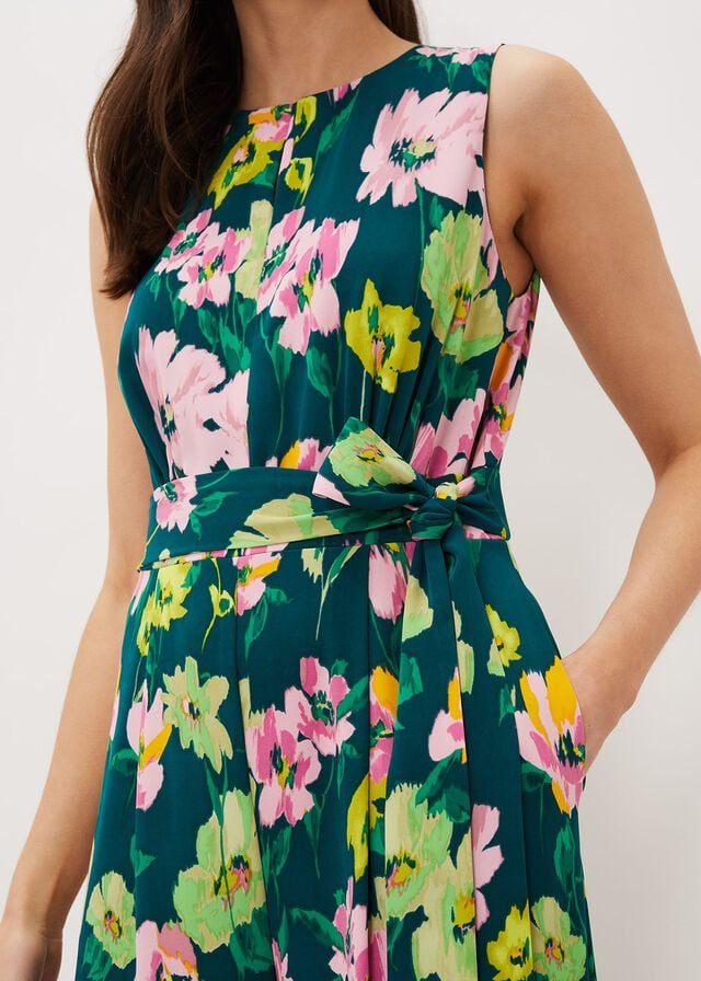 Turquoise / Multicolor Phase Eight Effie Printed Jumpsuit | 4207MRGLN