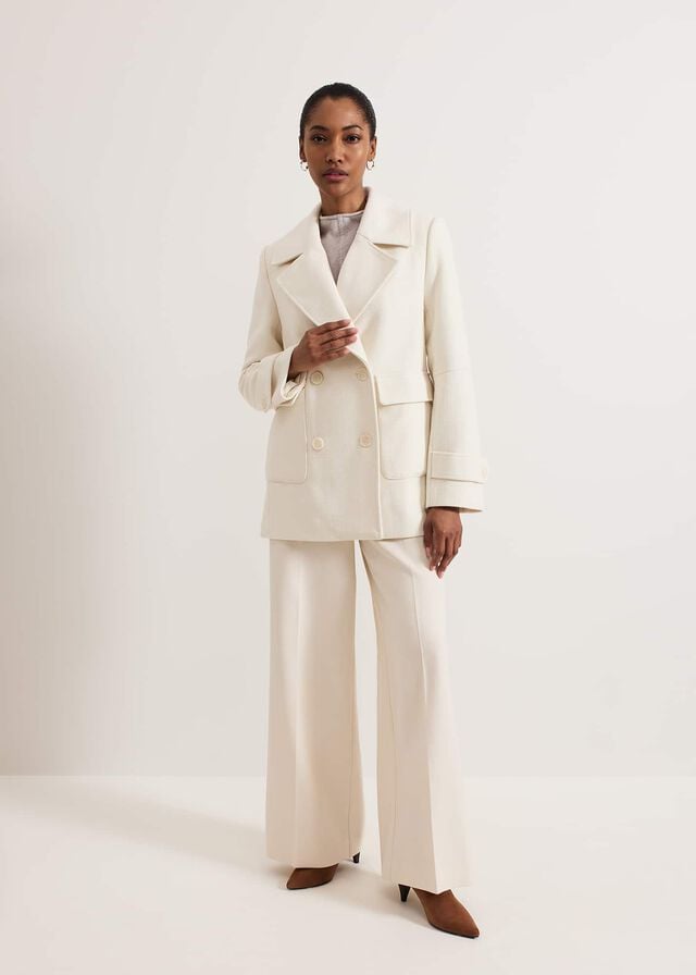 White Phase Eight Amelie Ivory Coats | 0918IZVLO