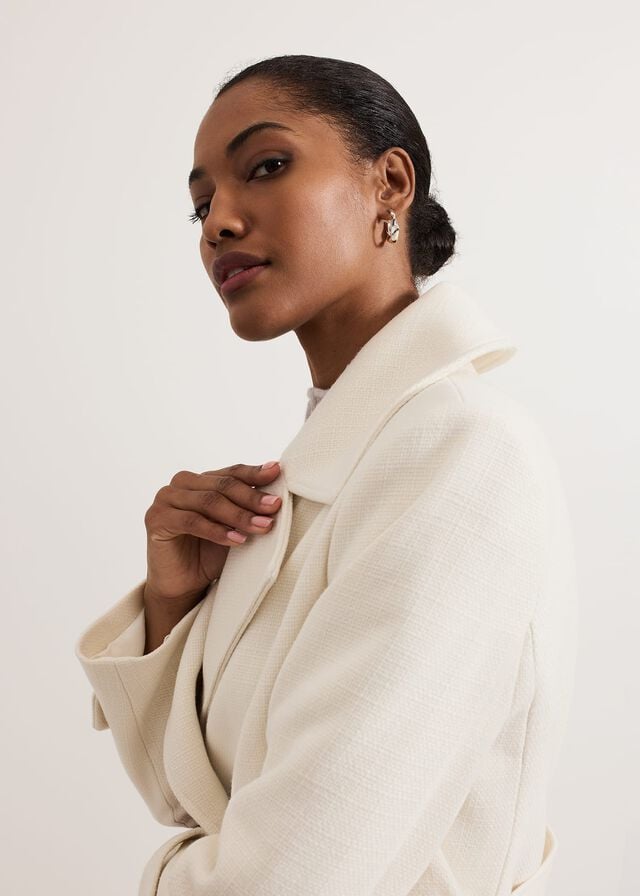 White Phase Eight Amelie Ivory Coats | 0918IZVLO