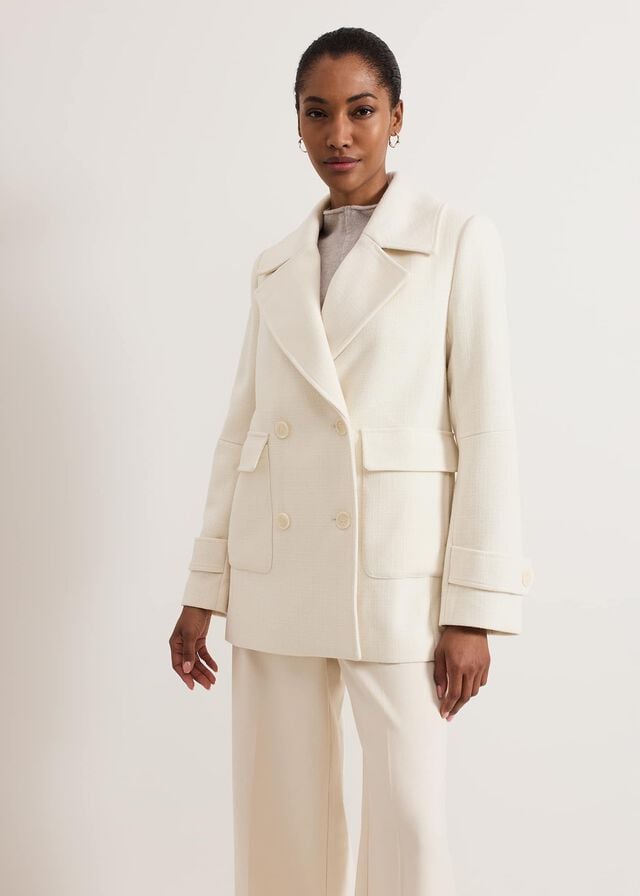 White Phase Eight Amelie Ivory Coats | 0918IZVLO