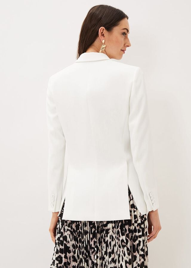 White Phase Eight Amy Relaxed Jackets | 3721KSWZO