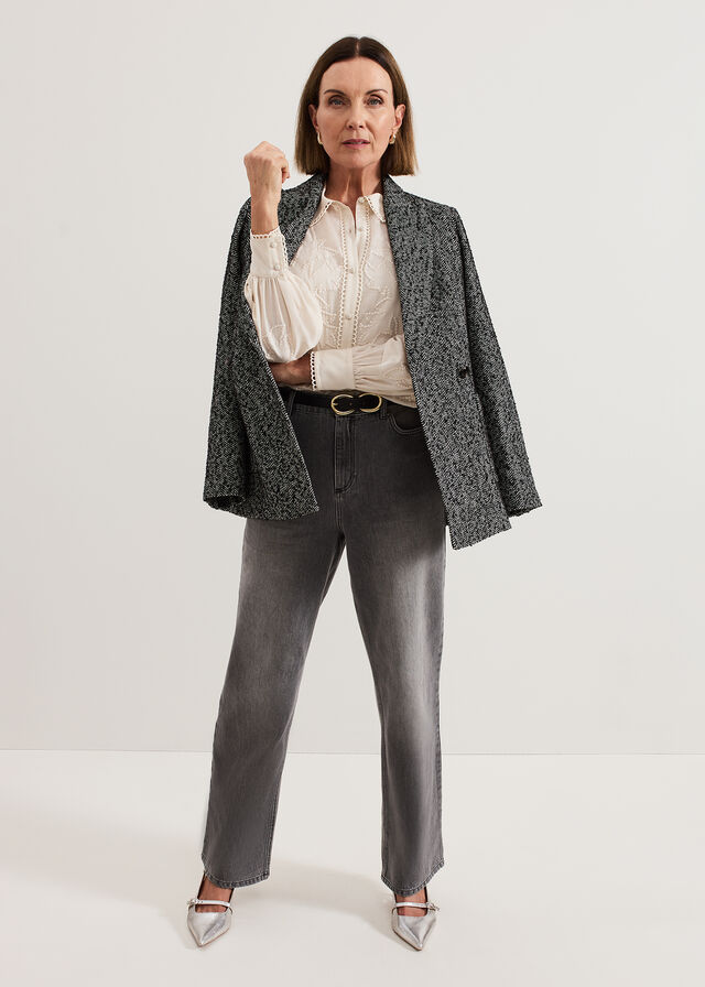 White Phase Eight Aneira Sequin Shirts | 5264IKUFS