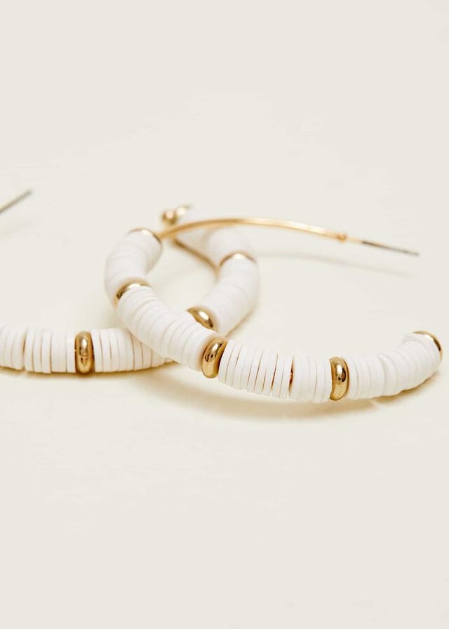 White Phase Eight Beaded Hoop Jewellery | 2543LGFEQ