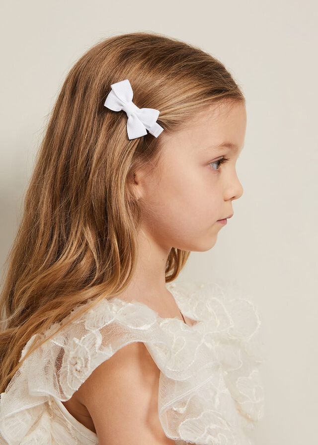 White Phase Eight Bow Hair Band & Clip Set Hats | 7531AZKHU