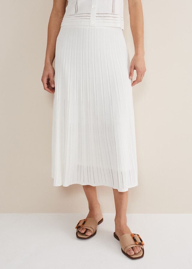 White Phase Eight Clarated Co-Ord Skirts | 8641PSTDU