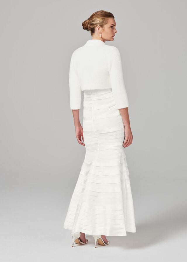 White Phase Eight Fay Fluffy Bolero Knitwear | 2684UOXWE