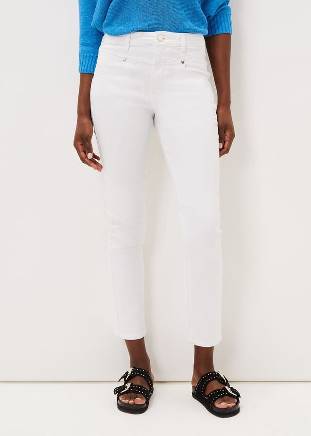 White Phase Eight Haileestitch Skinny Long Jeans | 3927NHVPA
