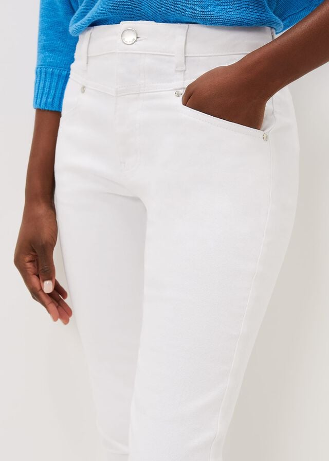 White Phase Eight Haileestitch Skinny Long Jeans | 3927NHVPA
