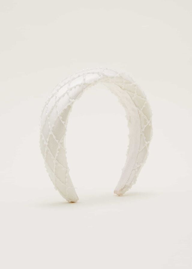 White Phase Eight Ivory Beaded Hats | 6704HKVIX