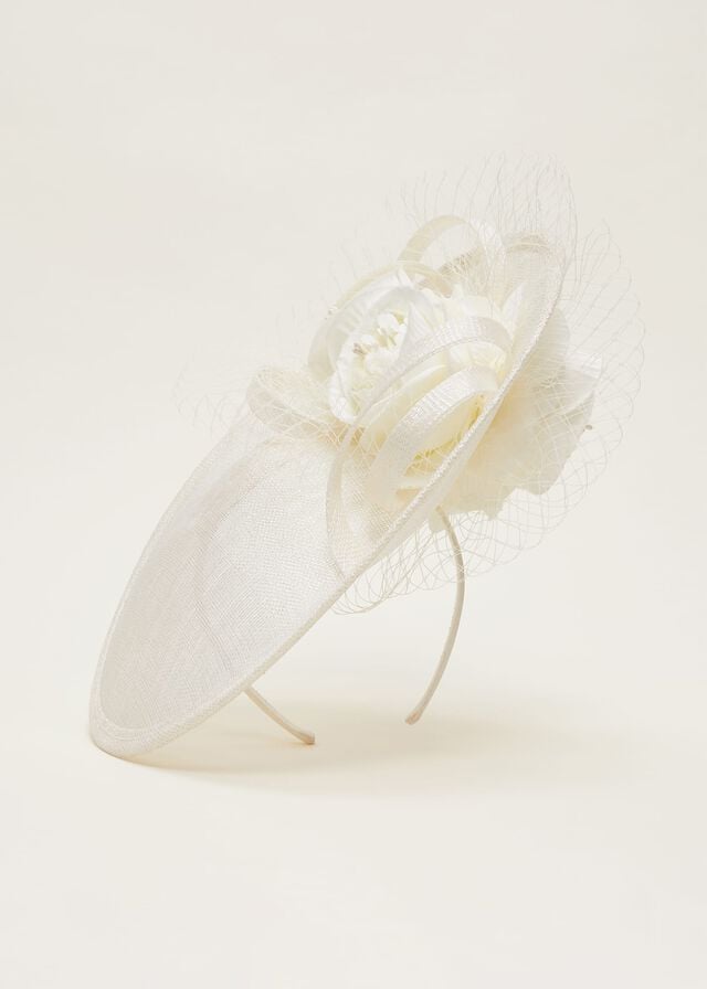 White Phase Eight Ivory Flower Fascinator Hats | 0816BRUGI