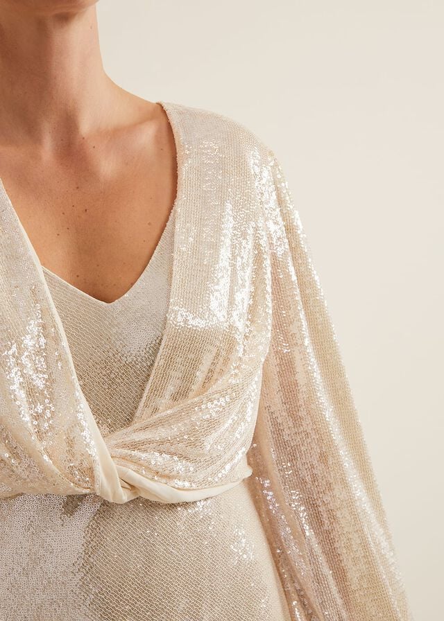 White Phase Eight Jamila Sequin Bridal Dress | 7512REUGV