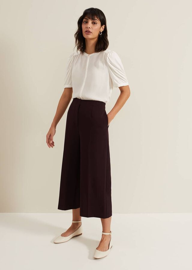 White Phase Eight Joanne Woven Detail T Shirts | 3697UEVRQ
