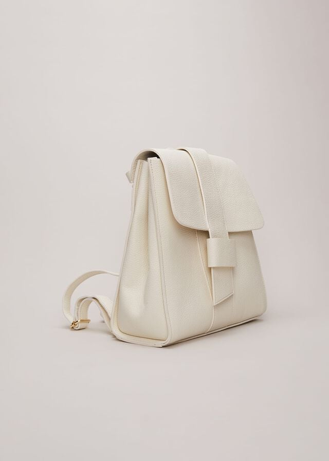 White Phase Eight Leather Backpack Bags | 8926QCBJH
