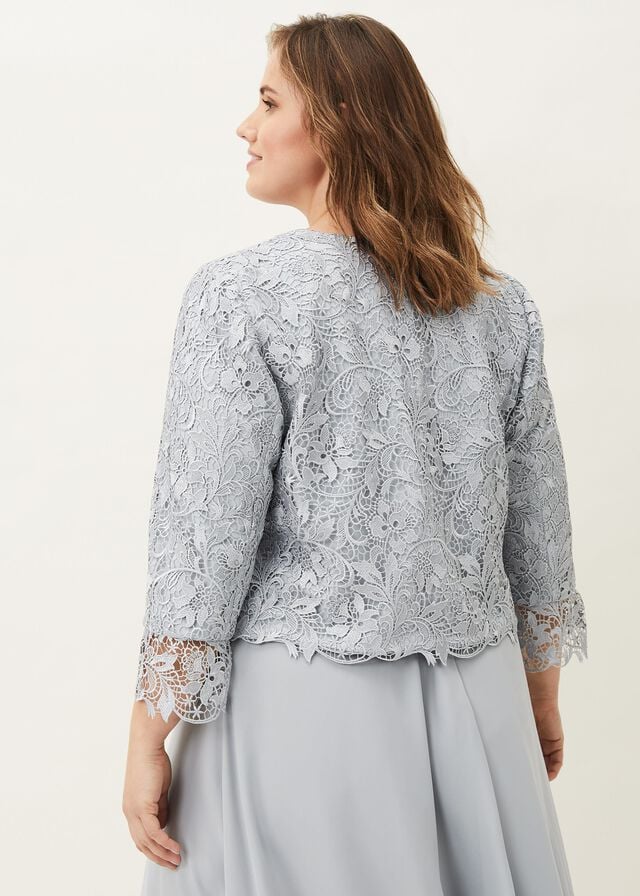 White Phase Eight Luisa Lace Occasion Jackets | 3974UGJNI