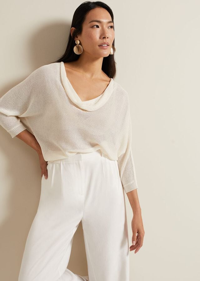 White Phase Eight Malti Metallic Knitwear | 7284PNJGE
