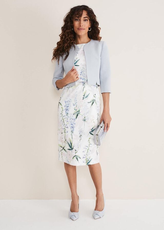 White Phase Eight Maria Textured Jackets | 7513JLWTU