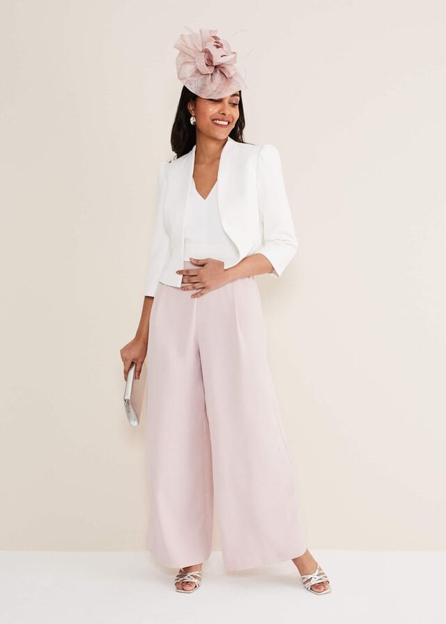 White Phase Eight Petite Isabella Bow Jackets | 9706CGBSL