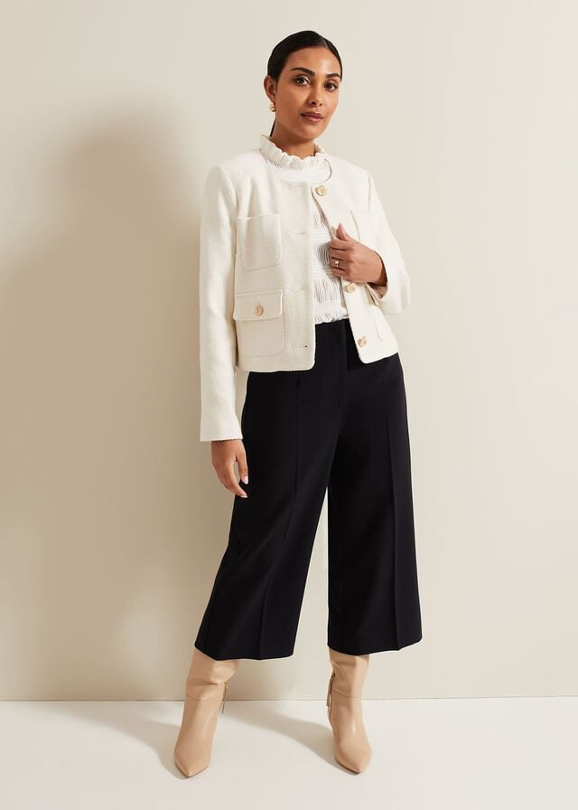 White Phase Eight Petite Ripley Boucle Coats | 1529UKVTF