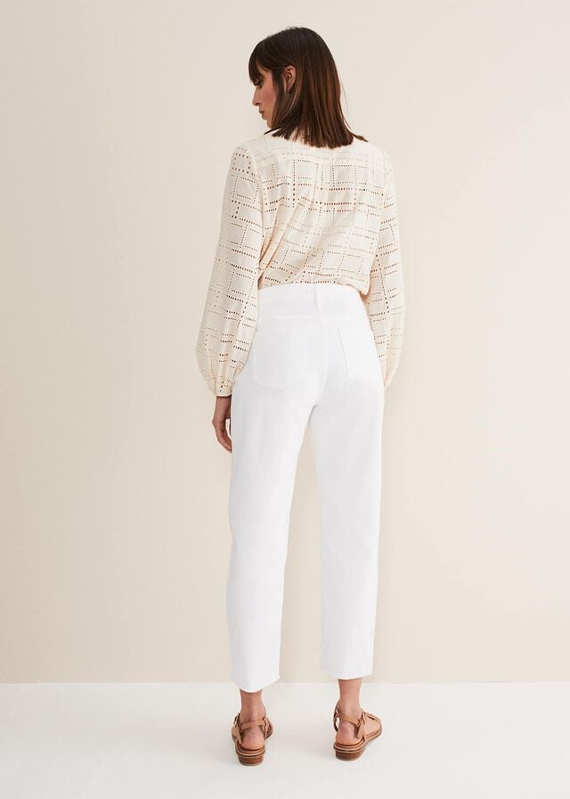 White Phase Eight Petra Straight Leg Jeans | 8642BXIKR