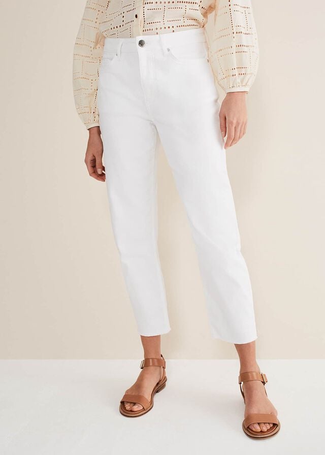 White Phase Eight Petra Straight Leg Jeans | 8642BXIKR