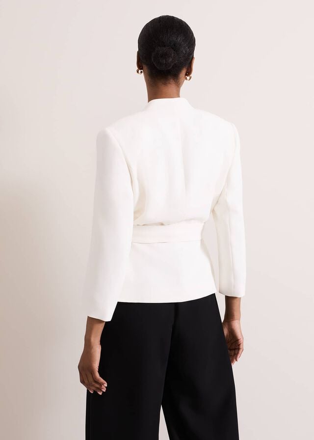 White Phase Eight Sophin Ivory Corsage Coats | 3620TKBES