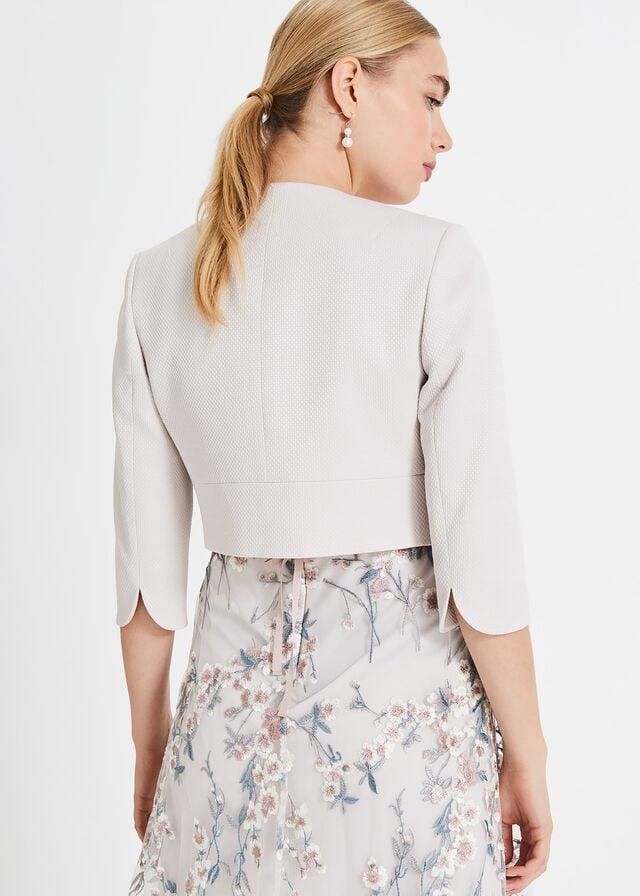 White Phase Eight Tara Textured Jackets | 7285JCRKQ
