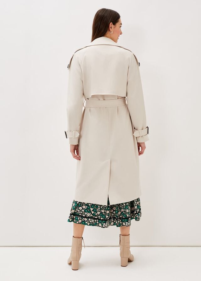 White Phase Eight Tegan Trench Coats | 6085EJHPM