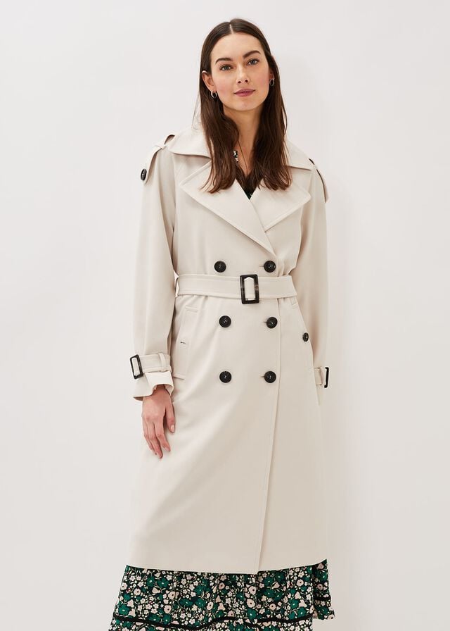 White Phase Eight Tegan Trench Coats | 6085EJHPM